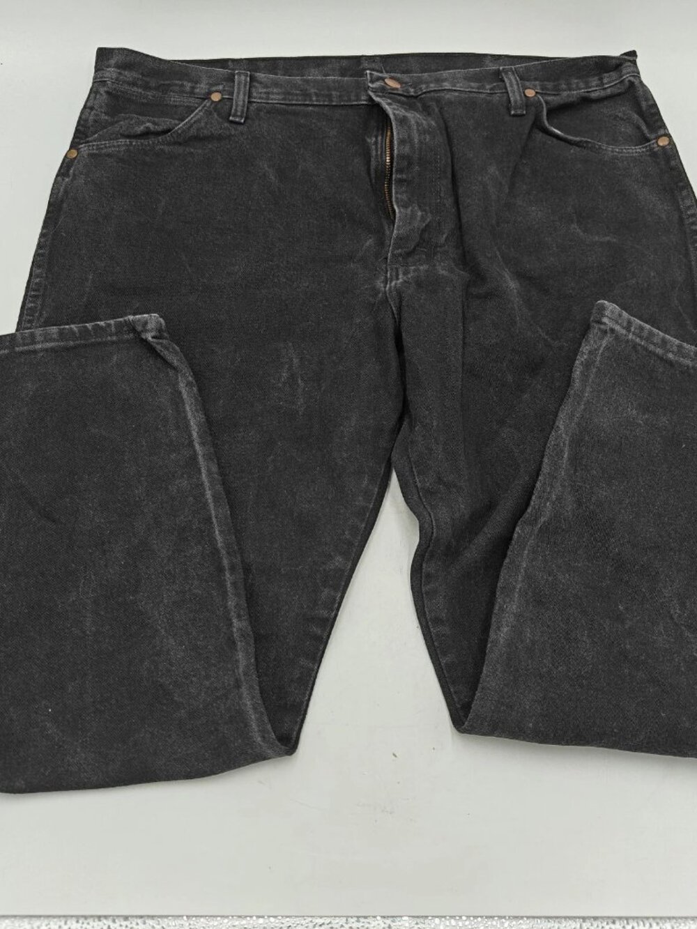 Wrangler 18MWZMK Jeans 42x30 Mens Black Denim Made Mexico